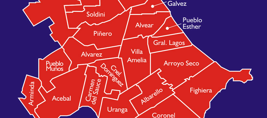 Mapa dividido por departamentos